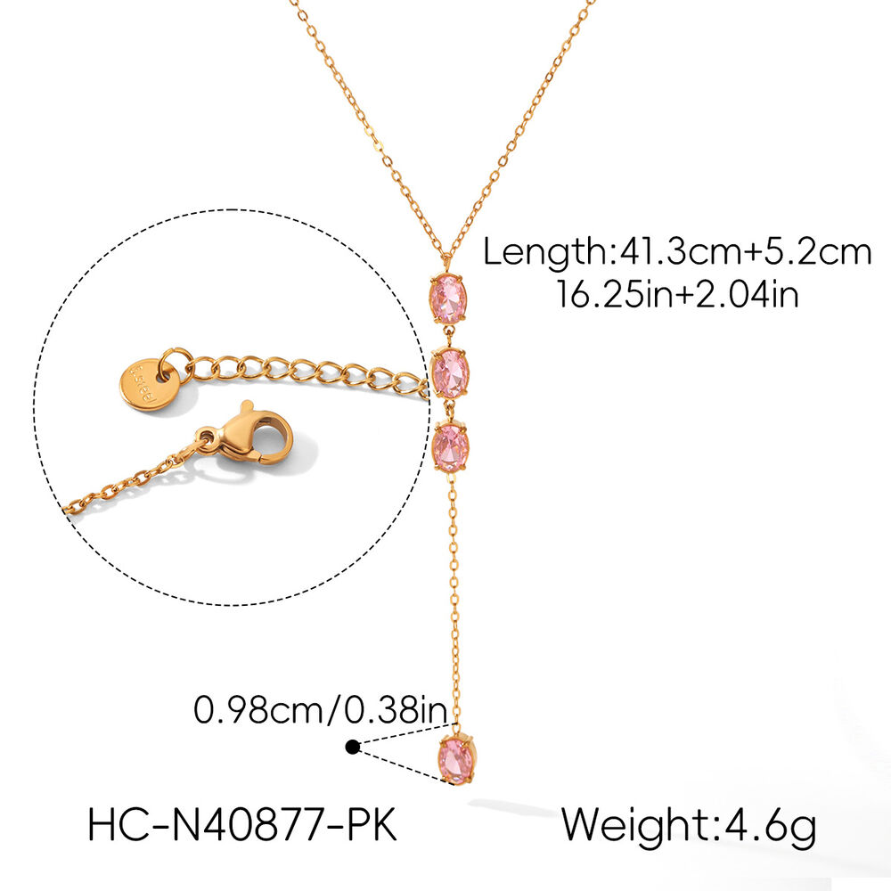 Simple Series Daily Chain Circle Stainless Steel Waterproof Gold Color Zircon Women's Pendant Necklaces Picture2