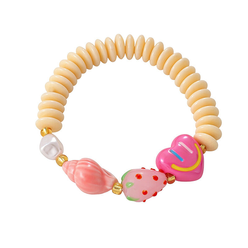 Pulseras Trenzadas De Resina Con Diseño De Corazón De La Serie Romántica Para Mujer