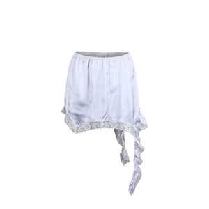 Simple Elegant Ruffled Asymmetrical Lace Trimmed Mini Skirts h5 Picture2