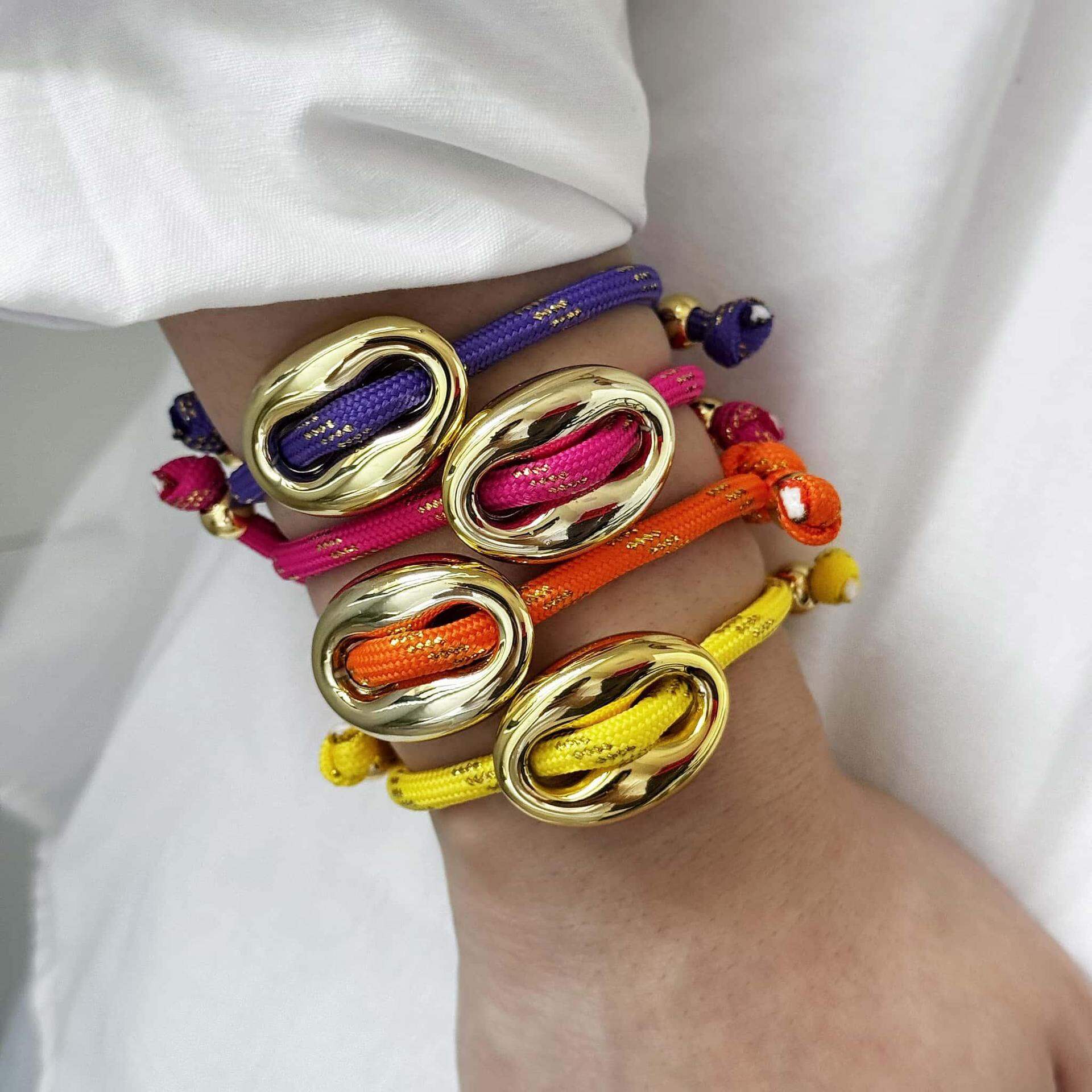 Bracelets à breloques pour femmes, collection romantique, forme simple et irrégulière, corde tressée couleur or