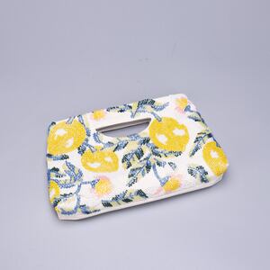 Casual Style Woven Fruit Patchwork Beads Mixed Color Woven Fabric Women's Square Bag h5 Picture3
