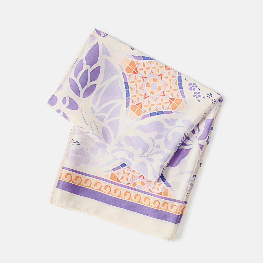 Sciarpe estive in poliestere a forma irregolare con foglie miste, modello Simple Series Daily Flower, colore misto, con motivo floreale e motivo a foglia irregolare. Immagine4