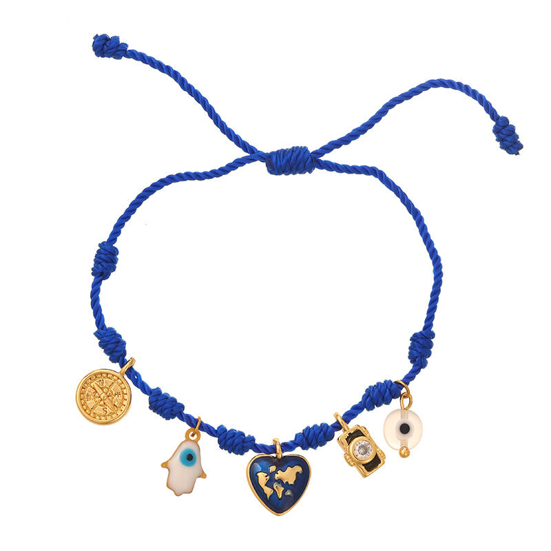 Bracelet tressé pour femme, collection romantique, motif cœur irrégulier, couleur cuivre doré 