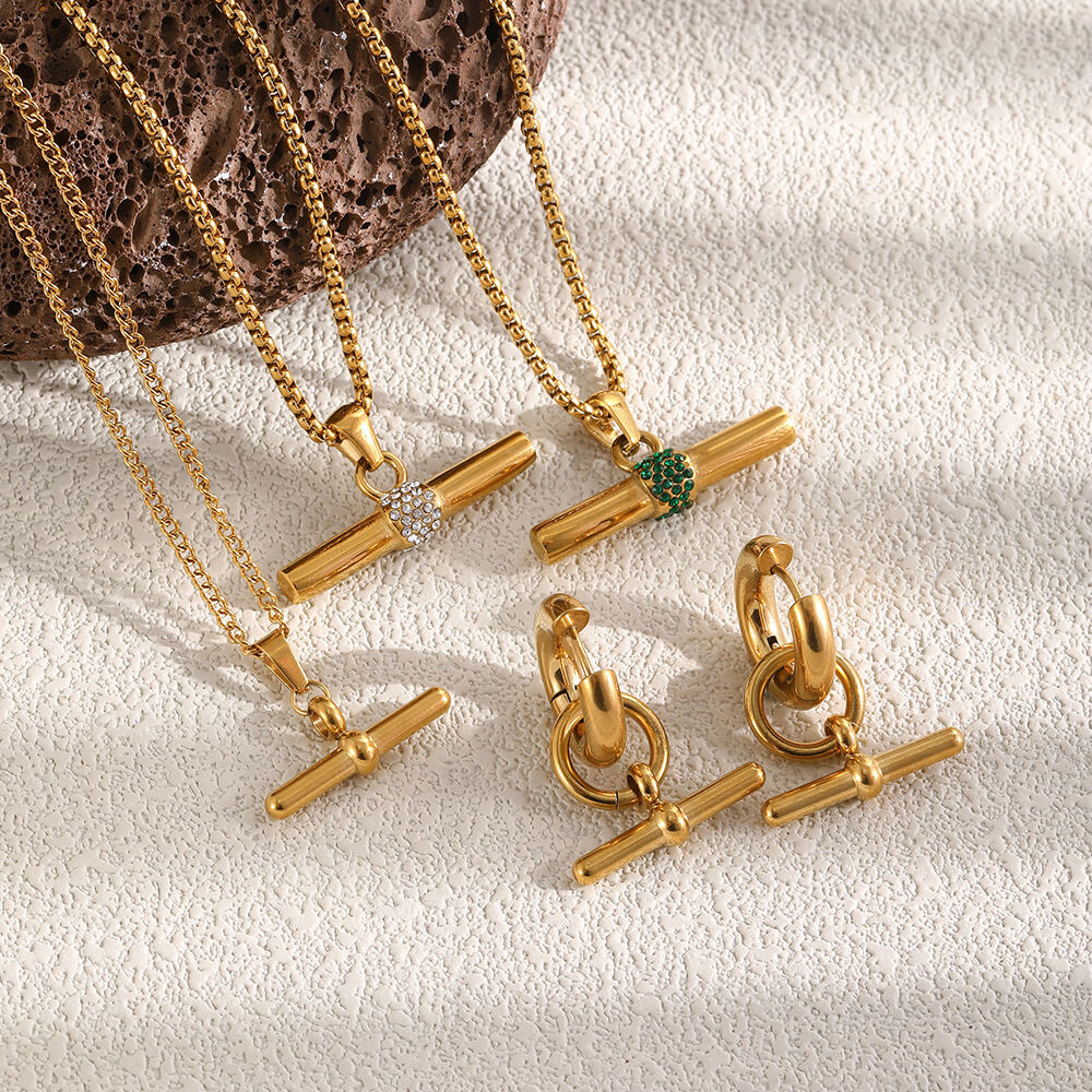 Simple Series Daily Irregular Shape Stainless Steel Waterproof   Gold Color  Women's Pendant Necklaces