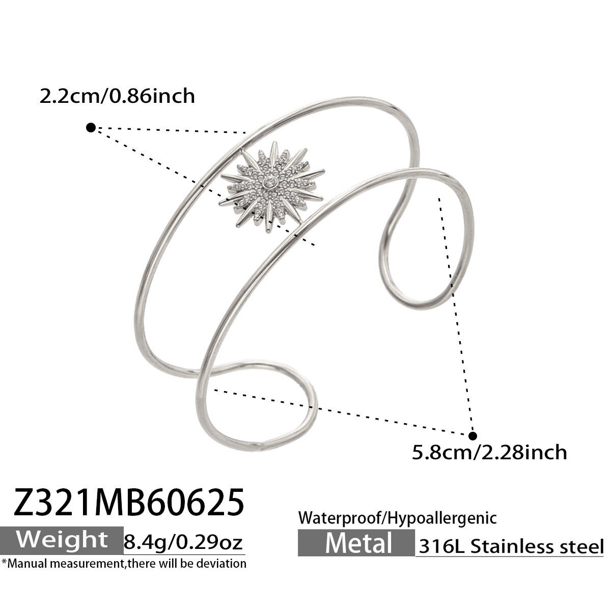 Classic Series Elegant Sun Twist Stainless Steel Waterproof   Gold Color  Women's Bangles 