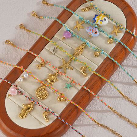 Braccialetti intrecciati da donna in stile oceanico per le vacanze