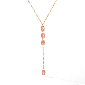 Simple Series Daily Chain Circle Stainless Steel Waterproof Gold Color Zircon Women's Pendant Necklaces h5