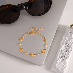 Luxurious Elegant Animal Patchwork Stainless Steel Waterproof Gold Color Zircon Women's Chain Bracelets h5 Picture4