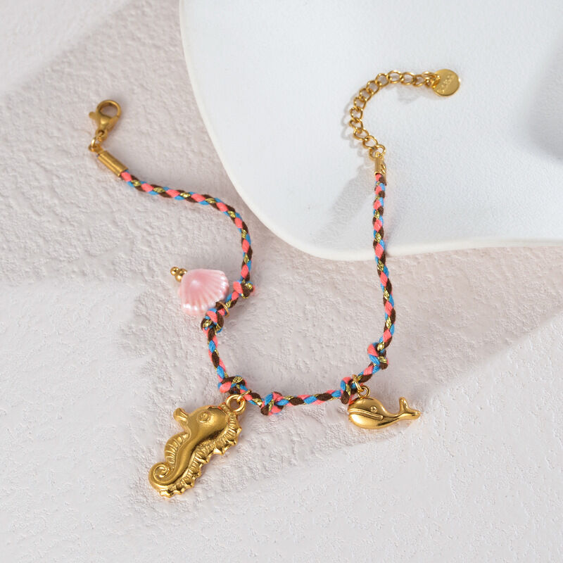 Braccialetti intrecciati da donna in stile oceanico per le vacanze h5Immagine6