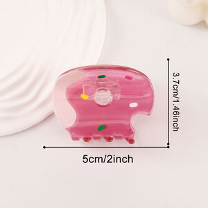 Simple Series Lindos Animales Dibujos Animados Fresa Color Mixto Comida PVC Cabello Garras h5