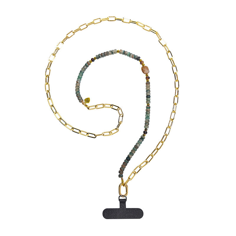 Simple Series Daily Heart Beads Chain Gradient Color Acrylic Phone Chain h5 