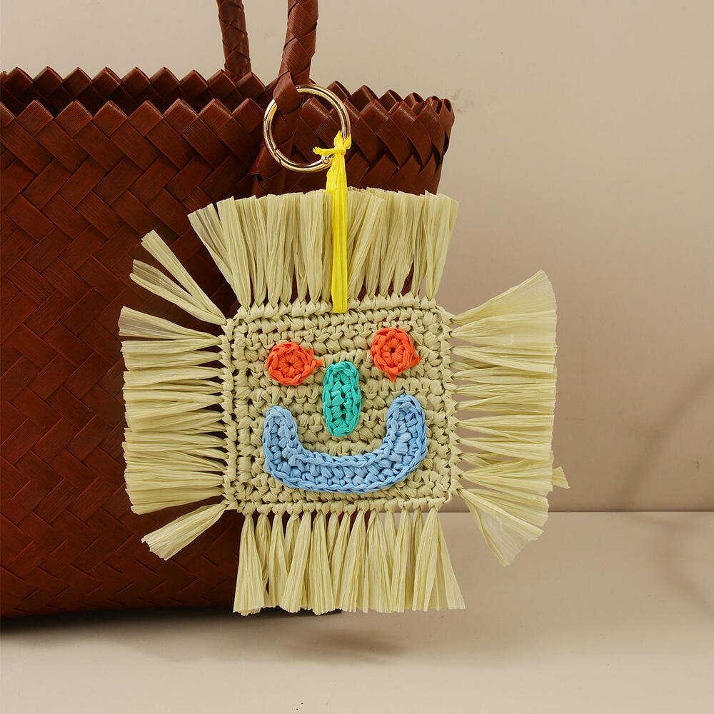Etnische serie Vakantie Bloem Zon Oceaanstijl Kwastje Lachend Gezicht Aardbei Geweven Zeester Raffia Tasbedels h5Afbeelding5