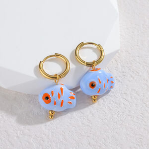 Vacation Oceanic Style Fish Ceramics Women's Drop Earrings h5