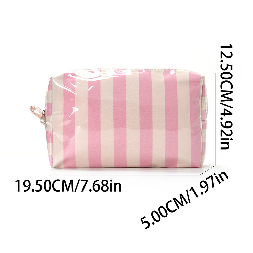 Trousses de maquillage Simple Series Daily Stripe en PVC multicolores h5Image4