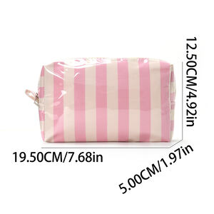 Trousses de maquillage Simple Series Daily Stripe en PVC multicolores h5 Image4