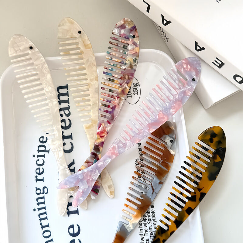 Tragbare, fischförmige Essigsäurekämme mit Meeresmotiven Bild3