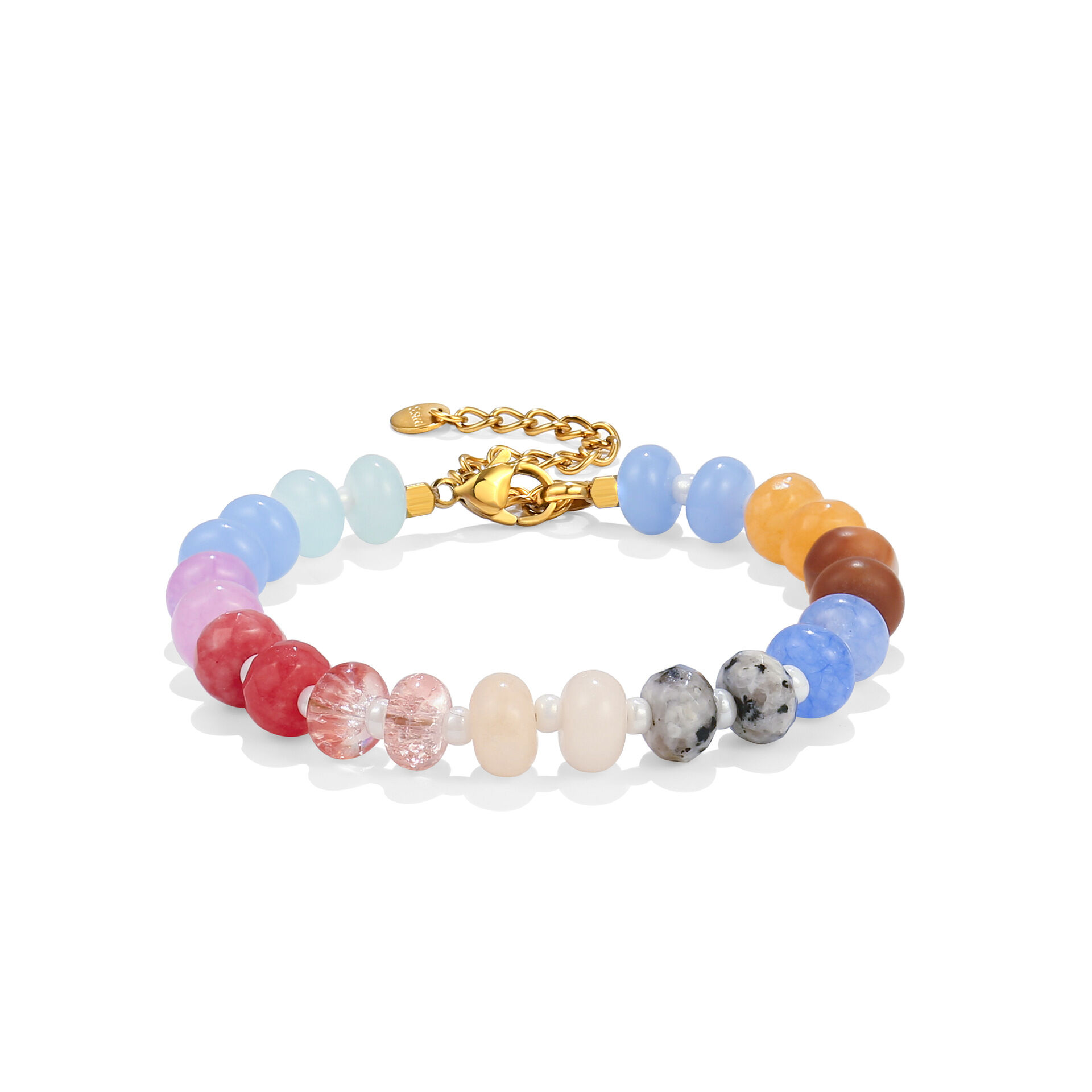 Bunte Perlen, Natursteine, Perlenarmbänder für Damen 