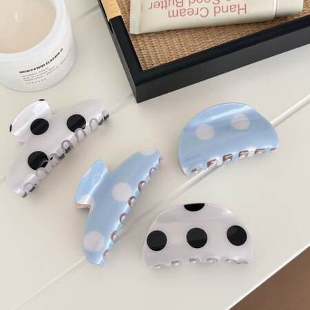 Simple Series Daily Polka Dots Mixed Color Acetate Hair Claws