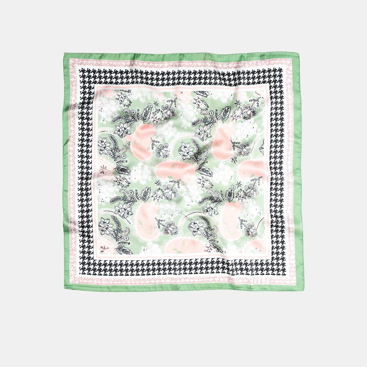 Bufandas de verano de poliéster con estampado floral, pata de gallo y cachemir en colores variados, de la serie Ethnic.