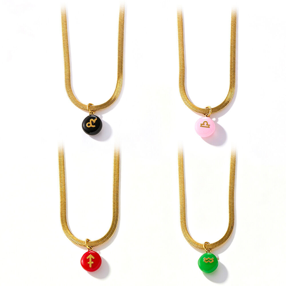 Simple Series Daily Constellation Stainless Steel Waterproof   Gold Color  Women's Pendant Necklaces Picture4