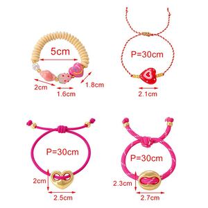 Pulseras Trenzadas De Resina Con Diseño De Corazón De La Serie Romántica Para Mujer h5 Imagen3