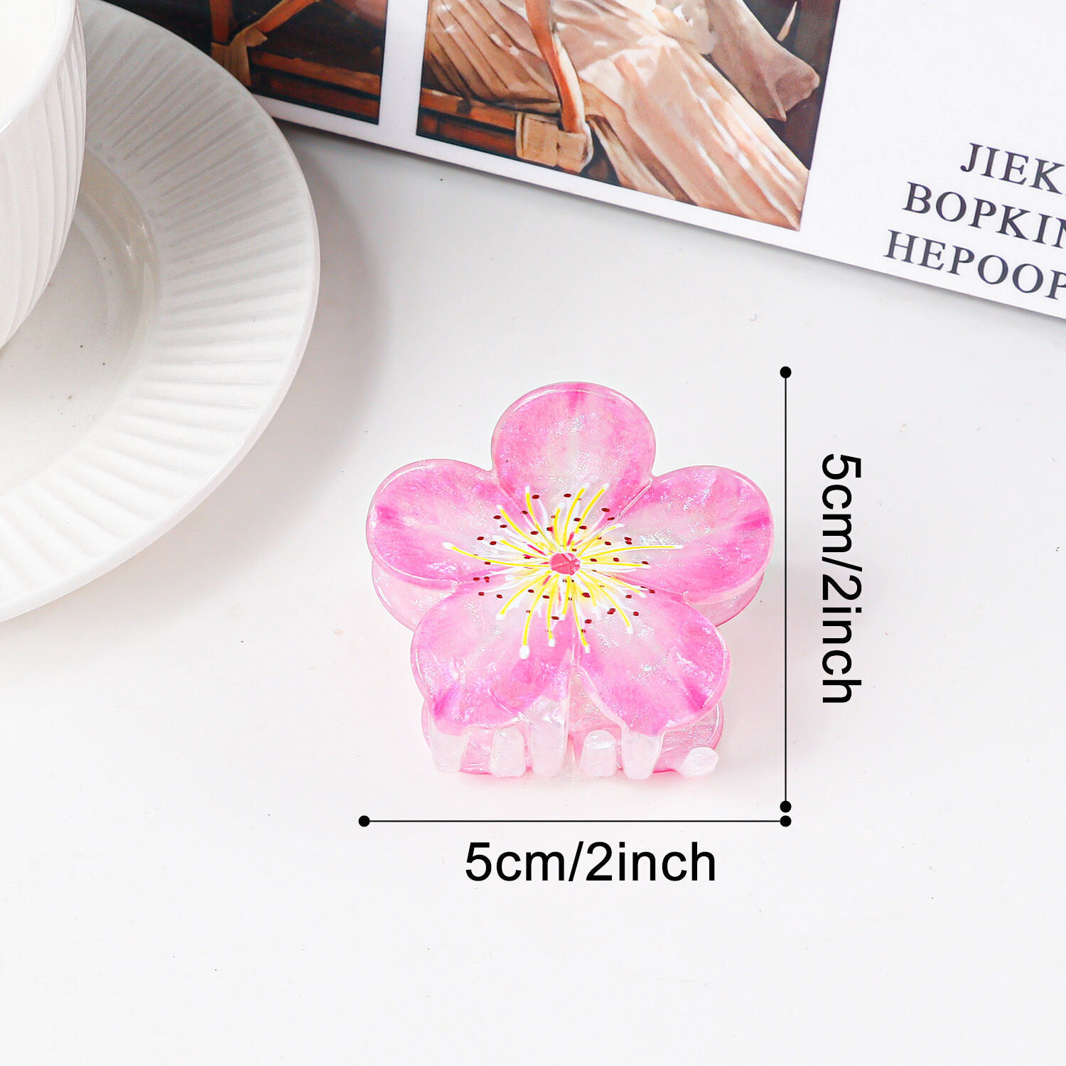 Simple Series Sweet Flower Gradient Color Acetate Hair Claws h5