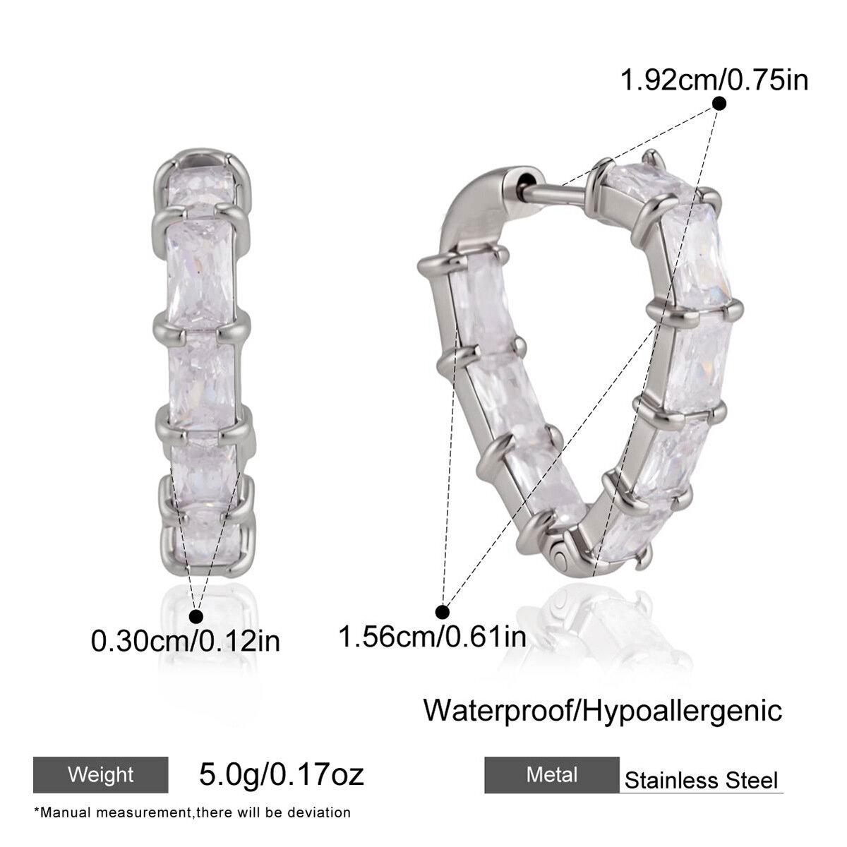 Luxe, eenvoudige, patchwork driehoekige, waterdichte, roestvrijstalen oorringen met goudkleurige zirkonia voor dames. h5 
