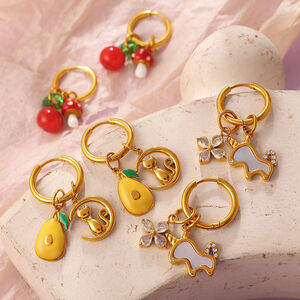 Simple Daily Flower Animal Stainless Steel Waterproof Gold Color Women's Drop Earrings h5 Picture3