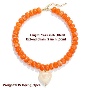 Romantic Series Sweet Heart Beads Acrylic Women's Beaded Necklaces h5