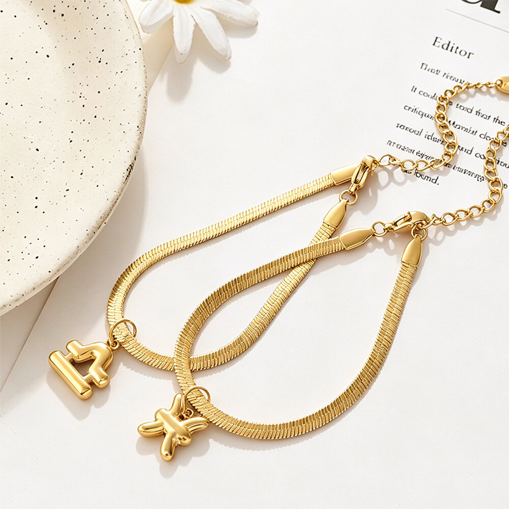 Simple Series Daily Constellation Stainless Steel Waterproof   Gold Color  Women's Charm Bracelets Picture2
