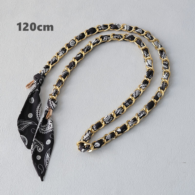 Simple Series Casual Flower Polka Dots Chain Woven Paisley Pattern Polyester Phone & Bag Chain h5 
