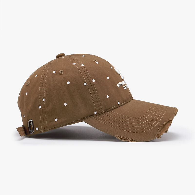 Simple Series Casual Baseballkappe aus Baumwolle mit einfarbigem Aufdruck und Polka-Dots h5 Bild4