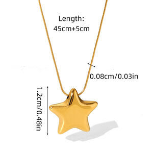 Simple Series Daily Star Stainless Steel Waterproof Gold Color Women's Chain Necklaces h5