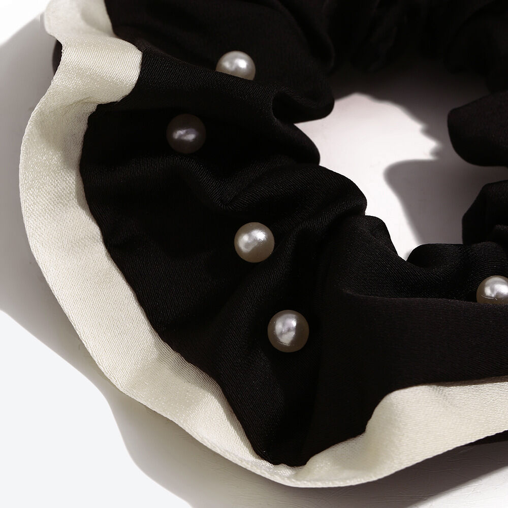Simple Series Elegant Mixed Color Fabric Artificial Pearl Scrunchies 2