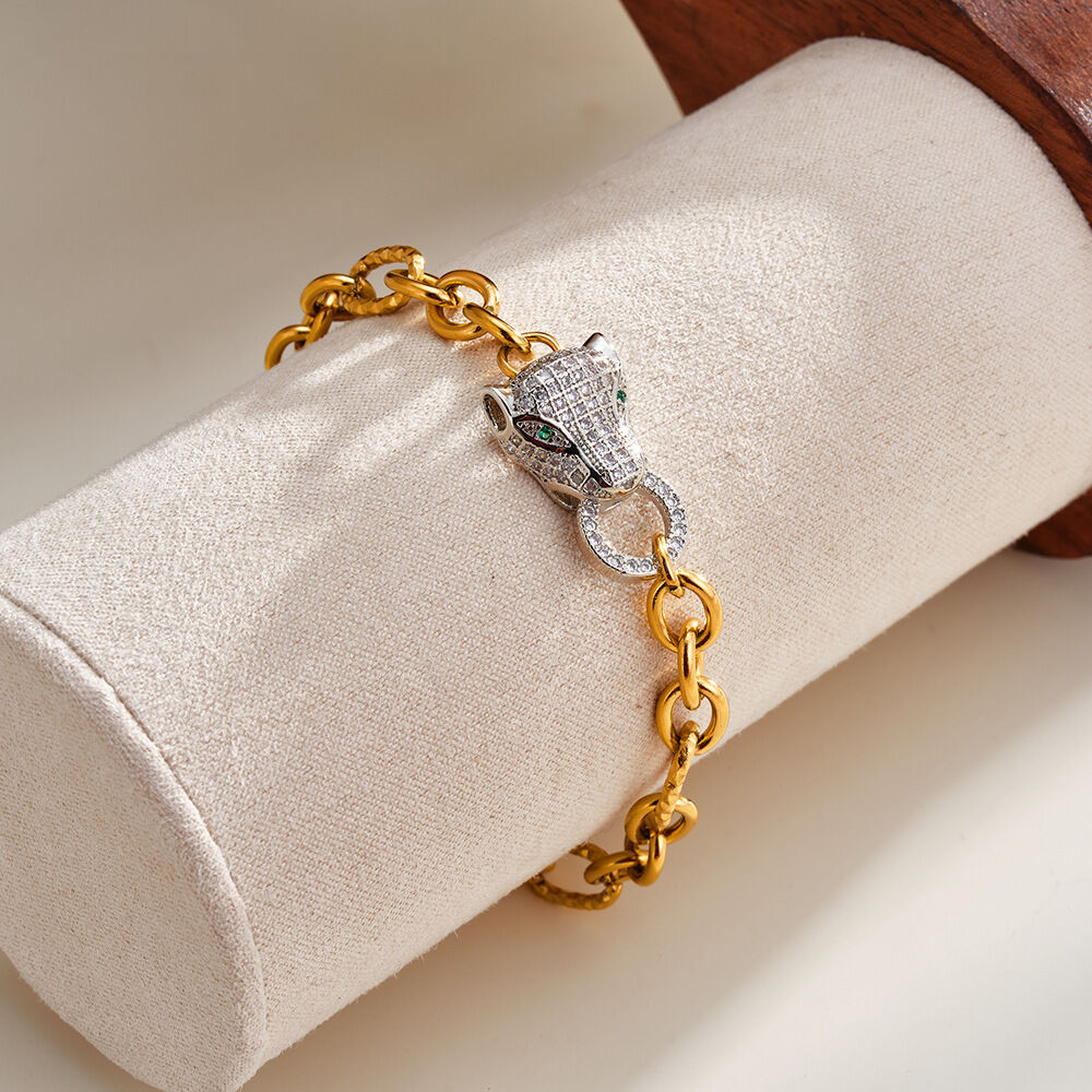 Luxurious Series Elegant Irregular Shape Animal Stainless Steel Waterproof   Gold Color  Women's Chain Bracelets h5 Picture3
