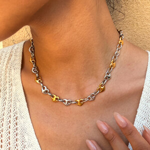 Simple Series Daily Heart Stainless Steel Waterproof Gold Color Women's Chain Necklaces h5 Picture4