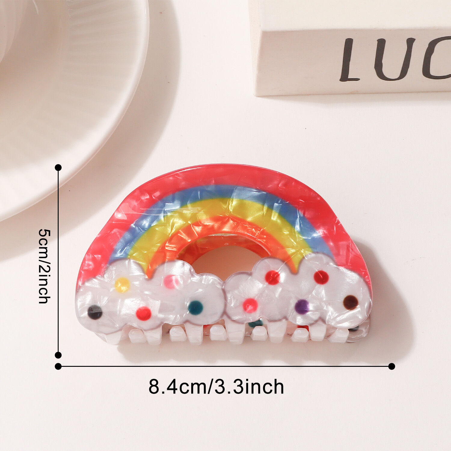 Simple Series Leuke Gestreepte Gemengde Kleuren Geometrische Vorm PVC Haarklemmen 