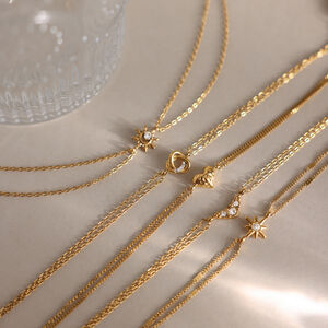 Simple Casual Irregular Shape Heart Stainless Steel Waterproof Gold Color Women's Chain Bracelets h5 Picture2