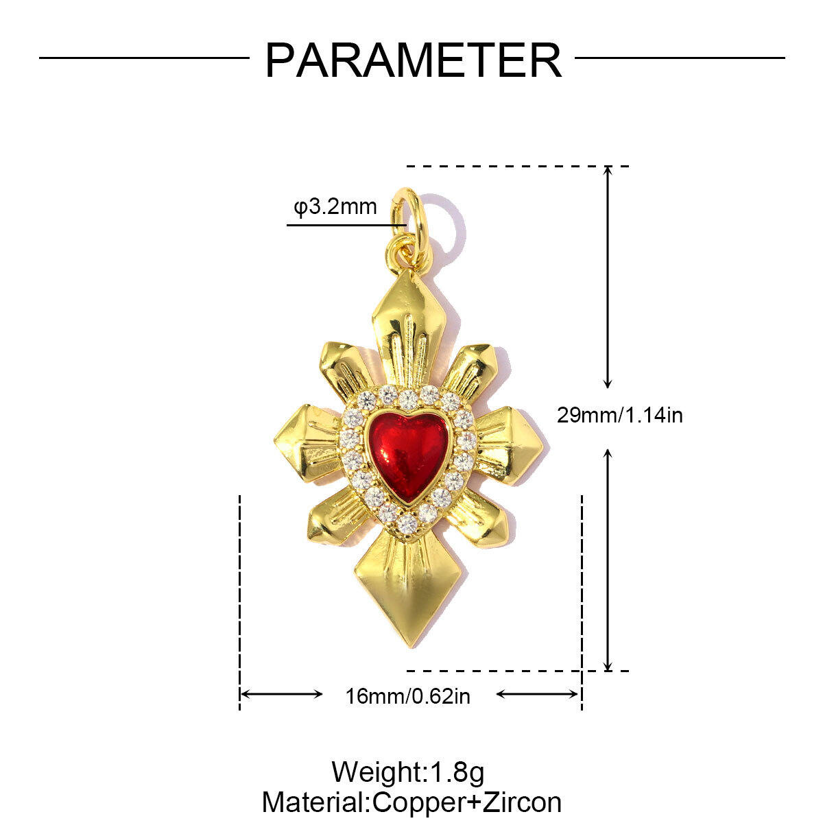 Colgantes de lujo para mujer con forma irregular de corazón, color cobre y oro, de la serie DIY. 