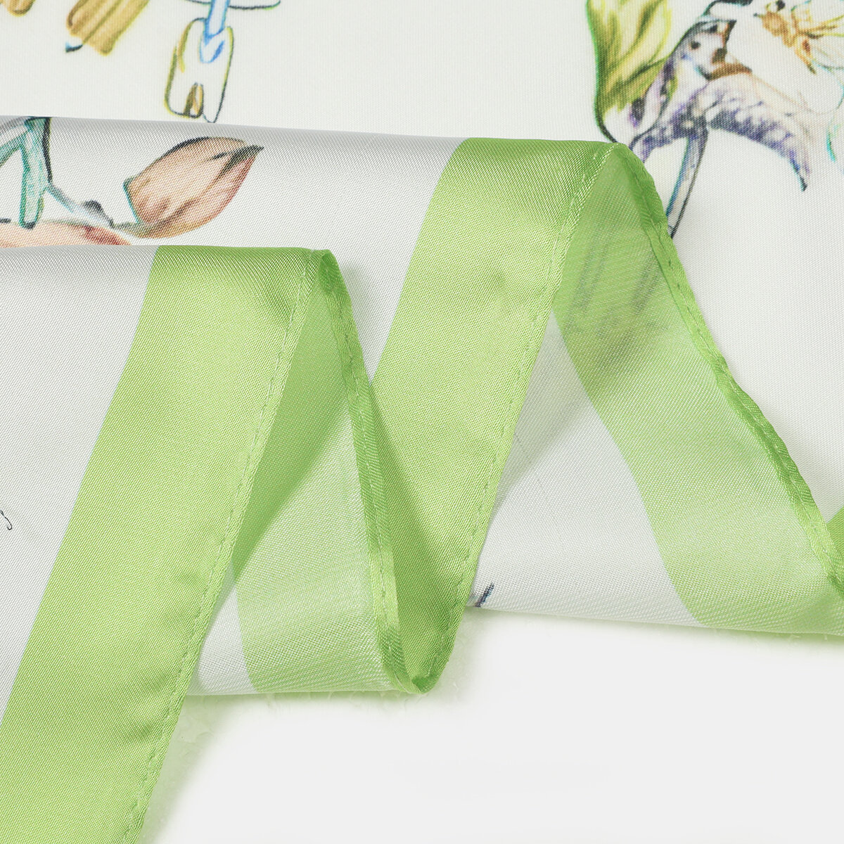 Sciarpe estive in poliestere a forma irregolare naturale, colori misti, con foglie a foglia, serie Simple. Immagine5
