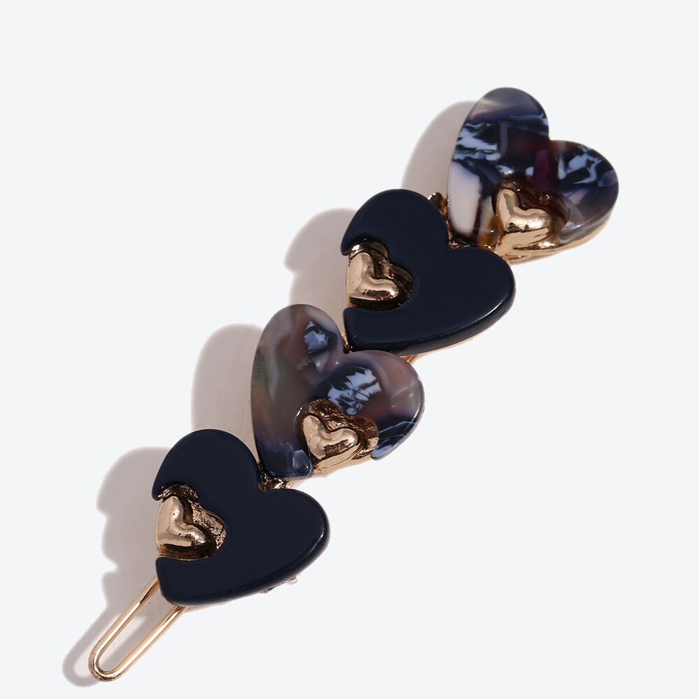Romantic Series Retro Heart Solid Color Gradient Color Acetate Hair Clips h5 Picture6