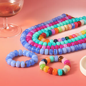 Simple Series Bohemian Beads Geometric Shape Acrylic Gold Color Women's Beaded Necklaces h5 Picture3