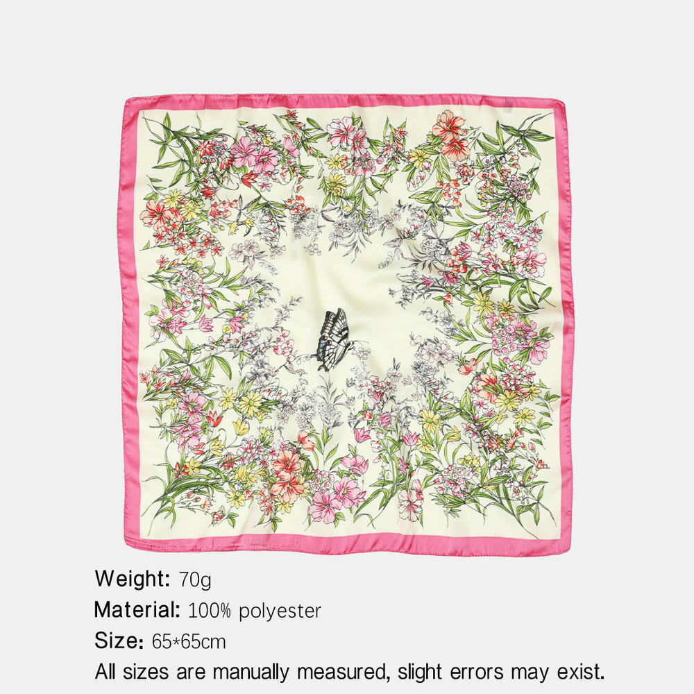 Sciarpe estive in poliestere della serie Romantica con fiori dolci e farfalle dai colori misti Immagine2