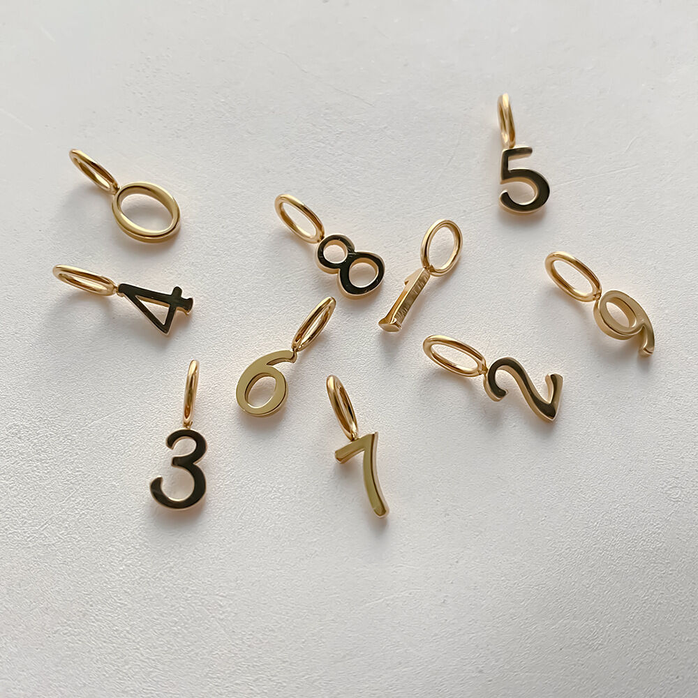 Einfache DIY-Zahlenanhänger aus wasserdichtem Edelstahl für Damen (Serie) h5Bild3