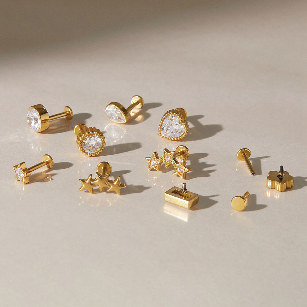 Simple Series Daily Irregular Shape Star Stainless Steel Waterproof Gold Color Zircon Women's Earring Sets Picture4