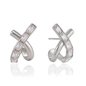 Luxurious Series Elegant Bow Knot Stainless Steel Waterproof Gold Color Zircon Women's Stud Earrings h5 Picture5