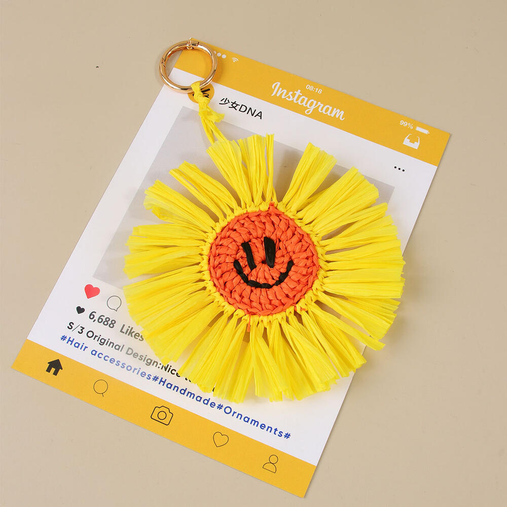 Etnische serie Vakantie Bloem Zon Oceaanstijl Kwastje Lachend Gezicht Aardbei Geweven Zeester Raffia Tasbedels