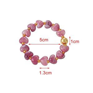 Pulseras De Cuentas De Resina Con Forma De Corazón Para Mujer h5 Imagen5