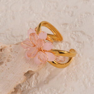Romantische Serie: Statement-Ringe mit süßen Blumen und Kristallen h5 Bild3