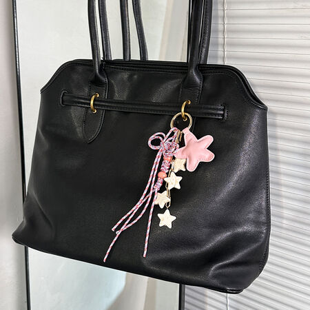 Simple Series Casual Bow Knot Tassel Star Chain Woven Pu Bag Charms 2